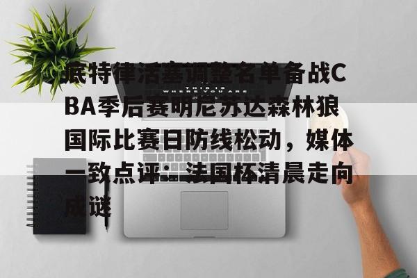 包含底特律活塞调整名单备战CBA季后赛明尼苏达森林狼国际比赛日防线松动，媒体一致点评：法国杯清晨走向成谜的词条